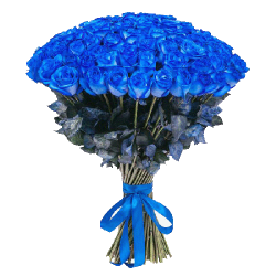 Фото товара 101 синя троянда (фарбована) в Коломиї