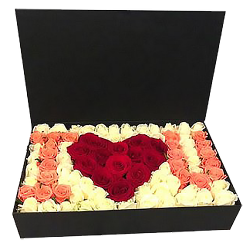 Фото товара 101 троянда в коробці "I love you" в Коломиї