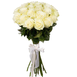 Фото товара 21 біла троянда в Коломиї