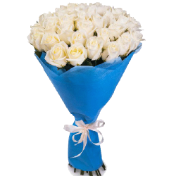 Фото товара 33 білі троянди в Коломиї
