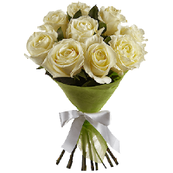 Фото товара 9 білих троянд в Коломиї