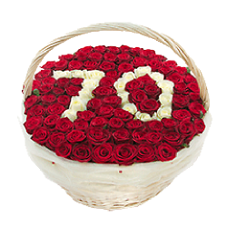 Фото товара 101 троянда з цифрами в кошику в Коломиї