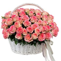 Фото товара 51 троянда "Джумілія" в кошику в Коломиї