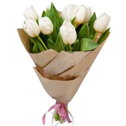 Фото товара 11 білих тюльпанів в Коломиї