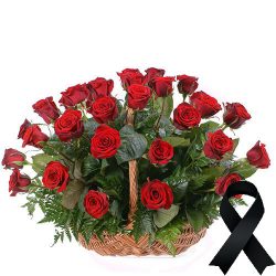 Фото товара 36 червоних троянд у кошику в Коломиї