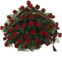 Фото товара 70 червоних троянд у кошику в Коломиї