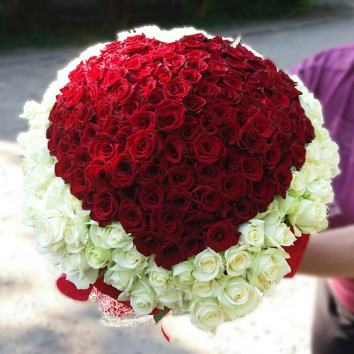 Величезне серце з троянд в Коломиї фото