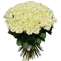 Фото товара 101 троянда біла в Коломиї