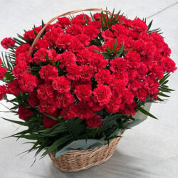 Фото товара 100 гвоздик у кошику в Коломиї